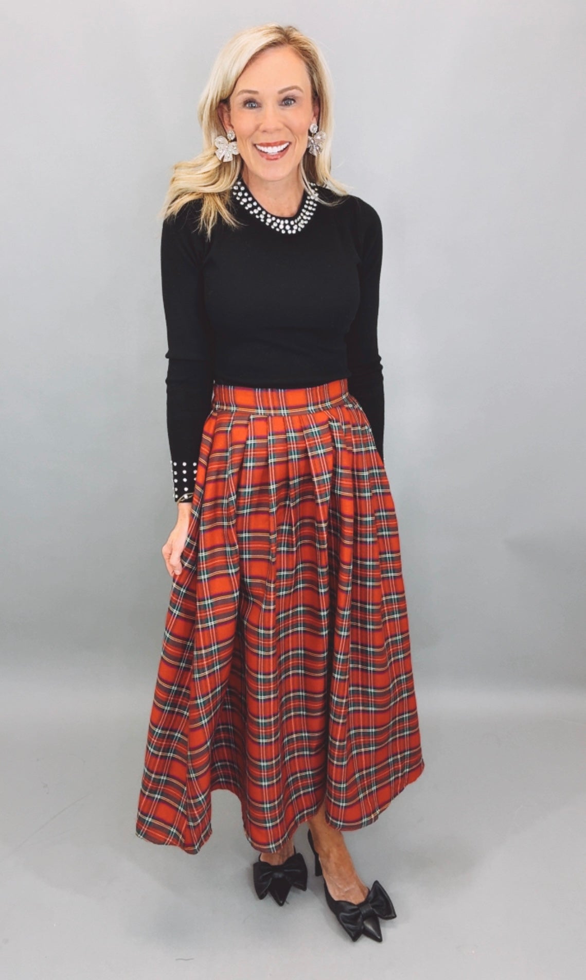 Tartan Tidings Skirt (red)
