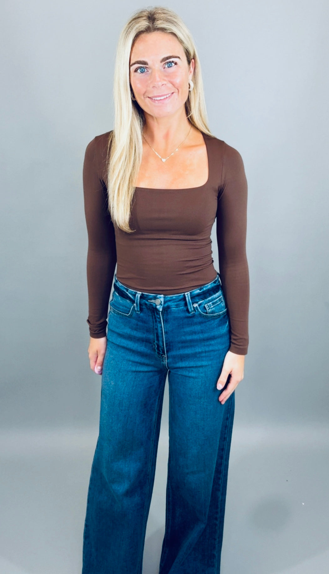 Polished Edge Square Neck Top
