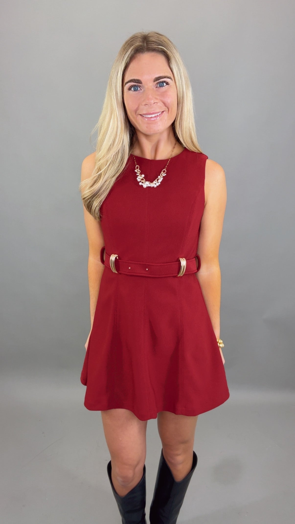 Poised Intent Dress (ruby)