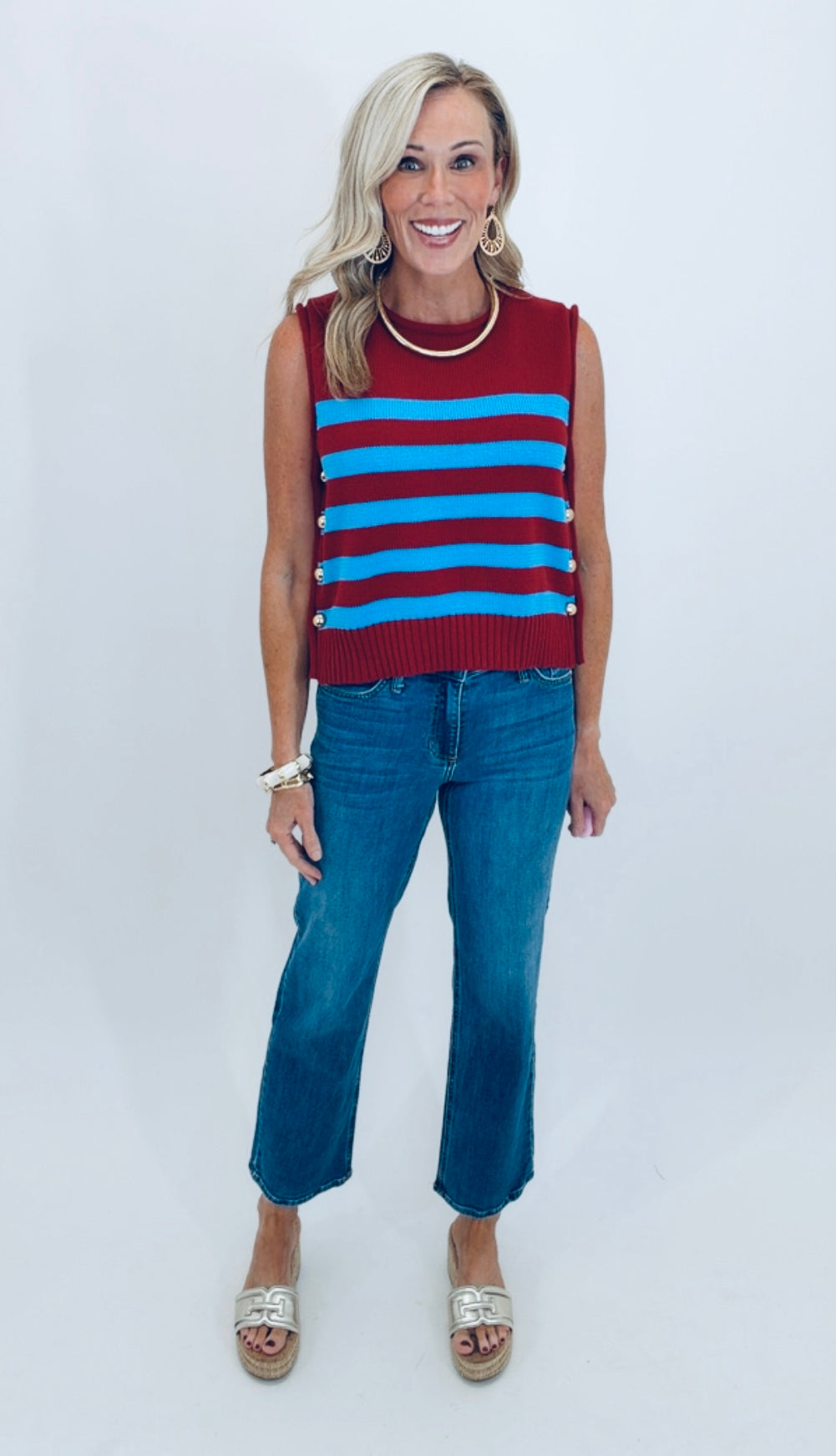 Stripe Hype Top (burgundy)
