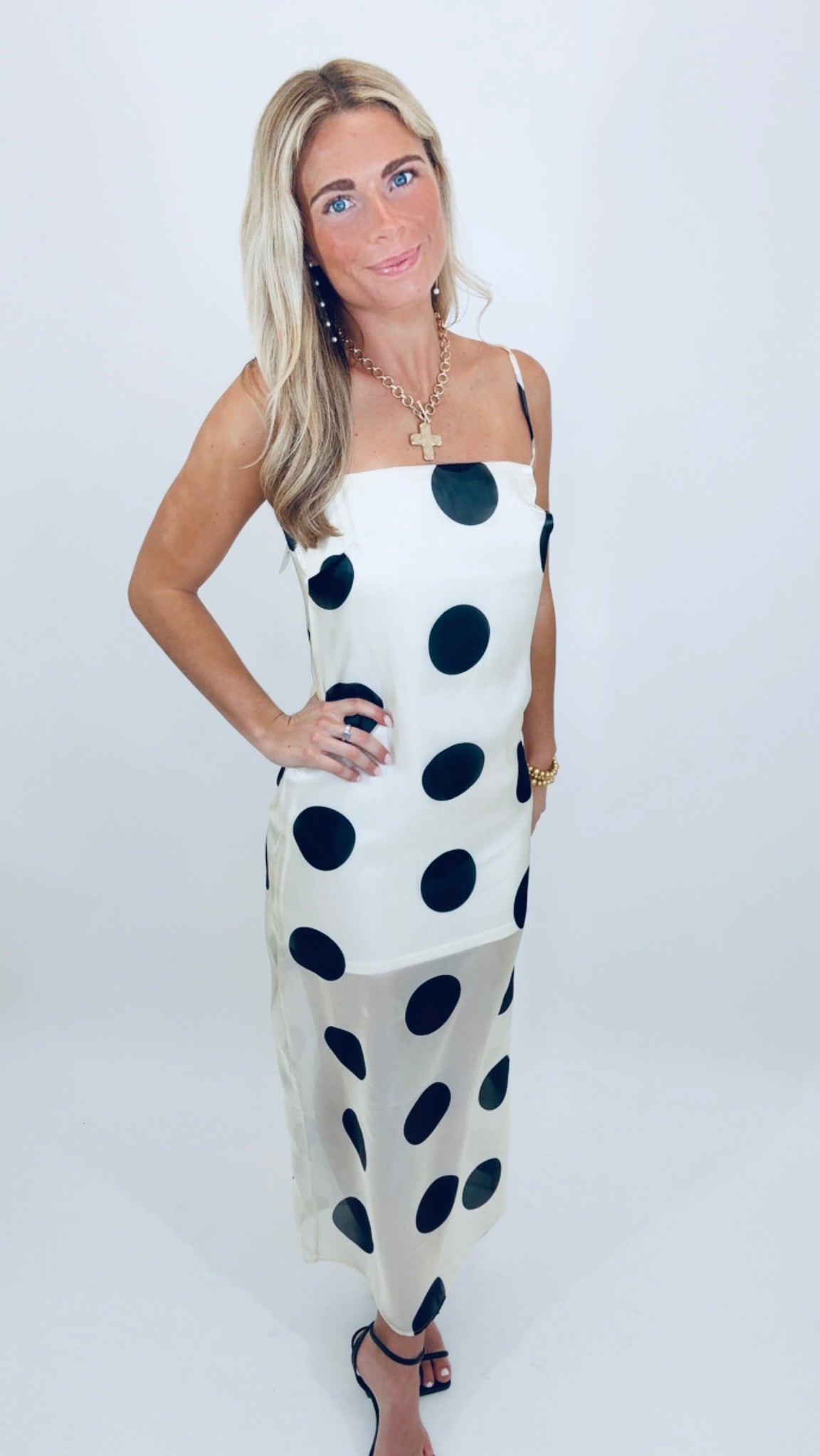 Midnight Dot Maxi Dress