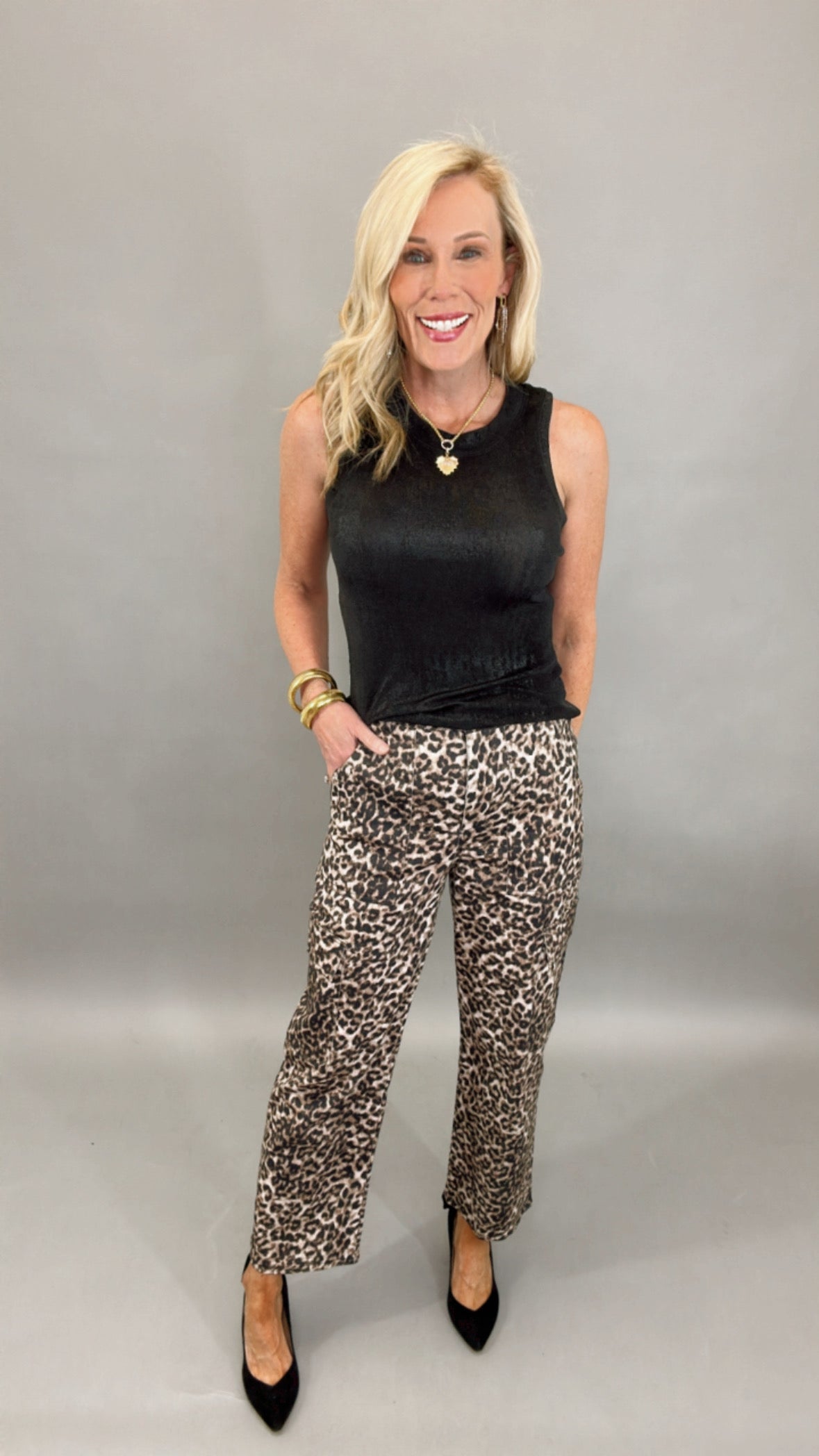 Crop Leopard Cargo Pant