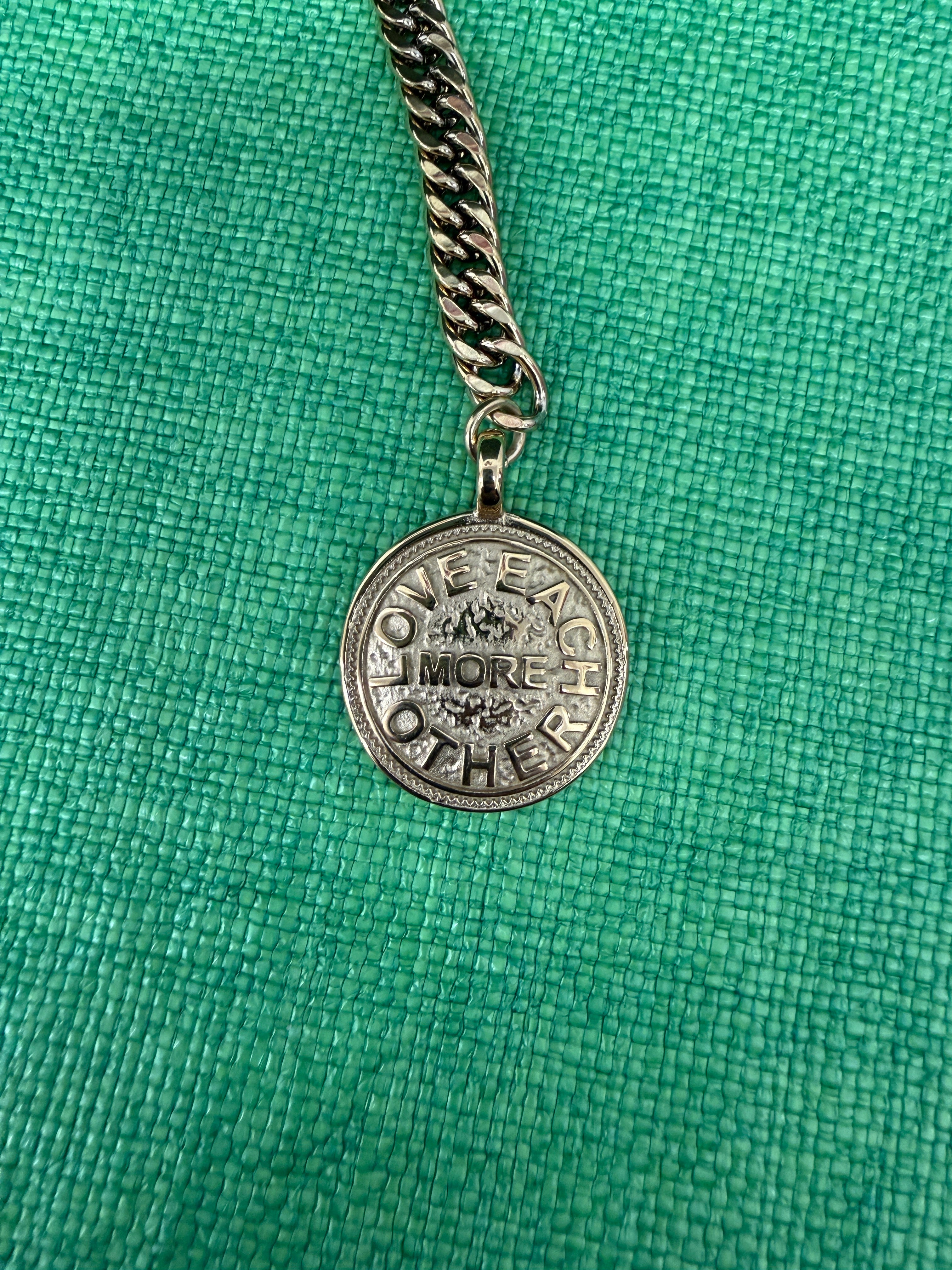 Love Each Other More Coin Chain Bracelet