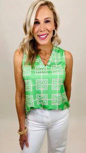The Amy Top (pink/green)