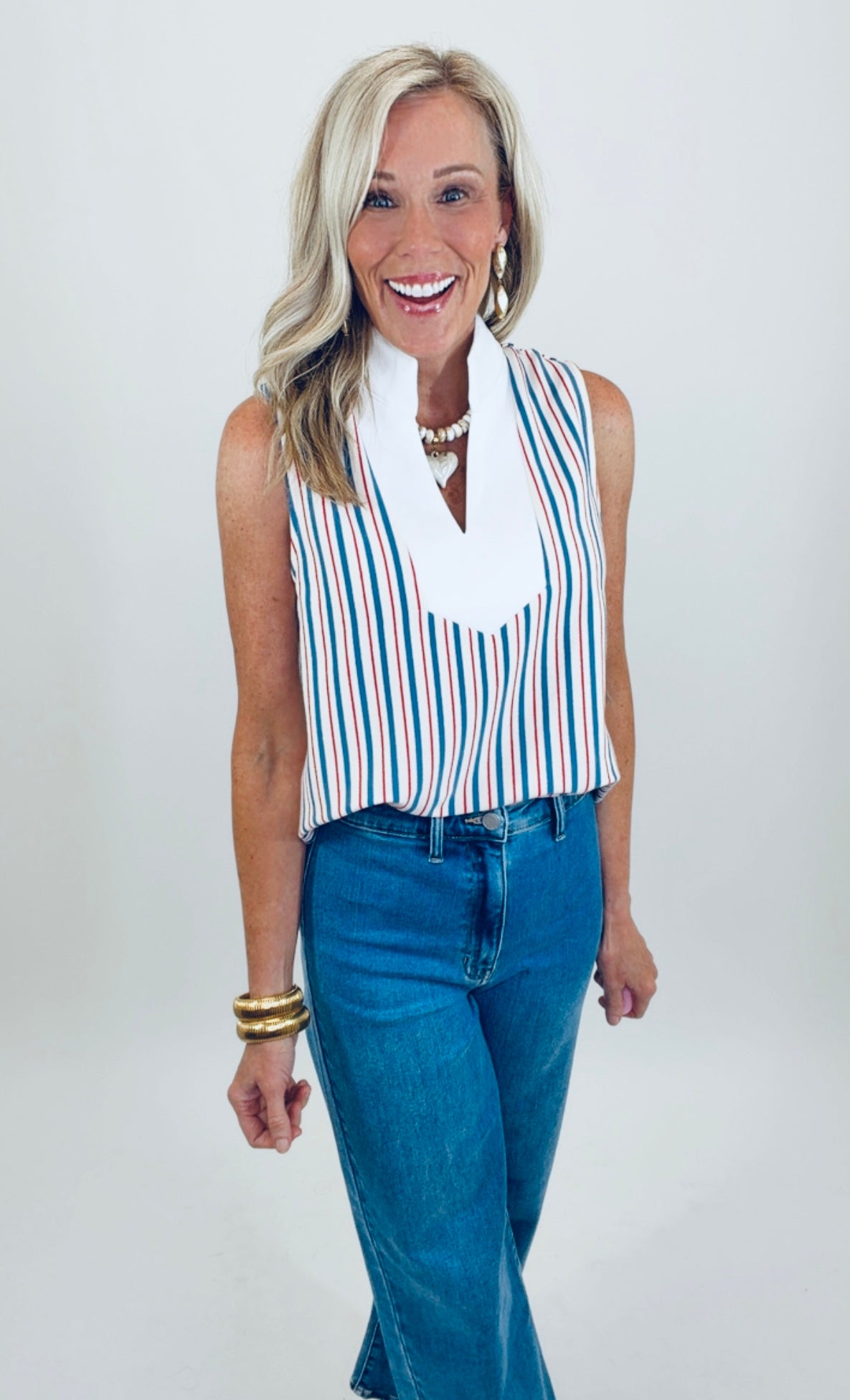 Downtown Stripe Top (blue)