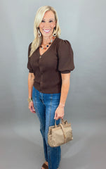 Posh Puff Cardigan (brown)