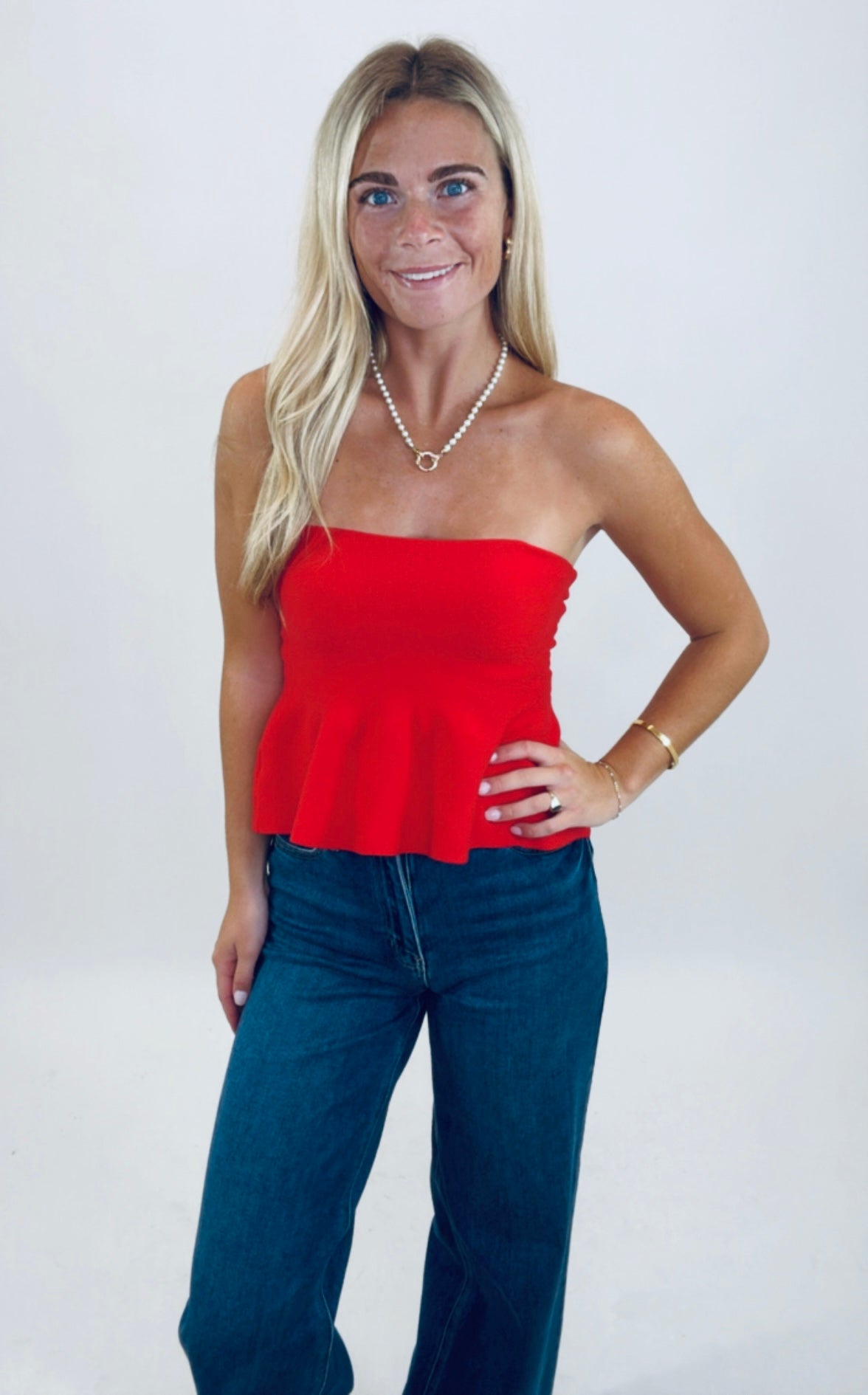 Pucker Up Peplum (red)