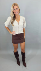Go-To Denim Skort (brown)