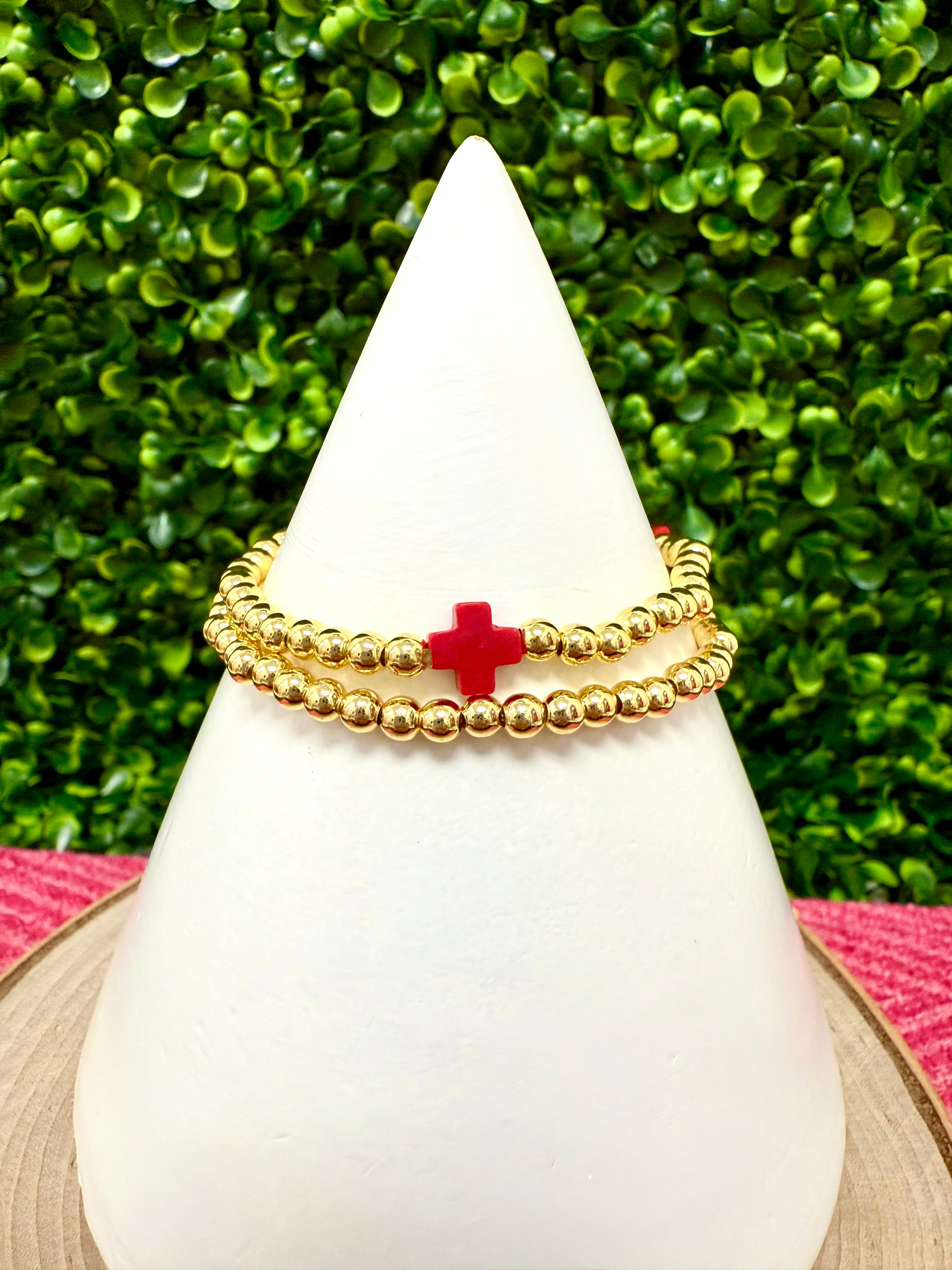 Color Cross Bracelet (Gold Dipped)