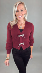 Starlit Bow Cardigan (red)