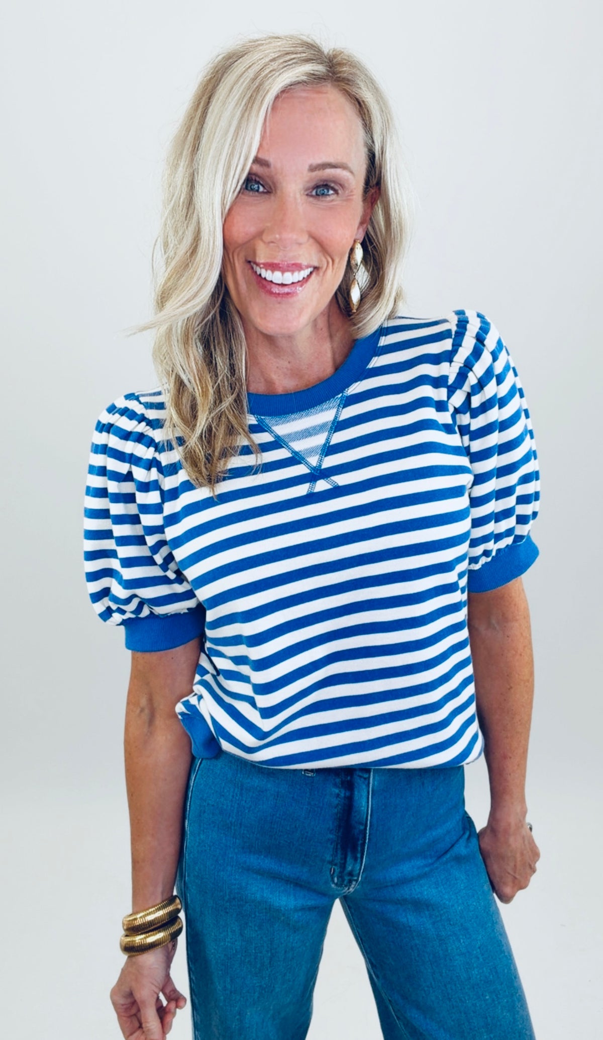 Stripe Society Top (blue)