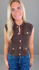 Park Avenue Knit Vest (brown)