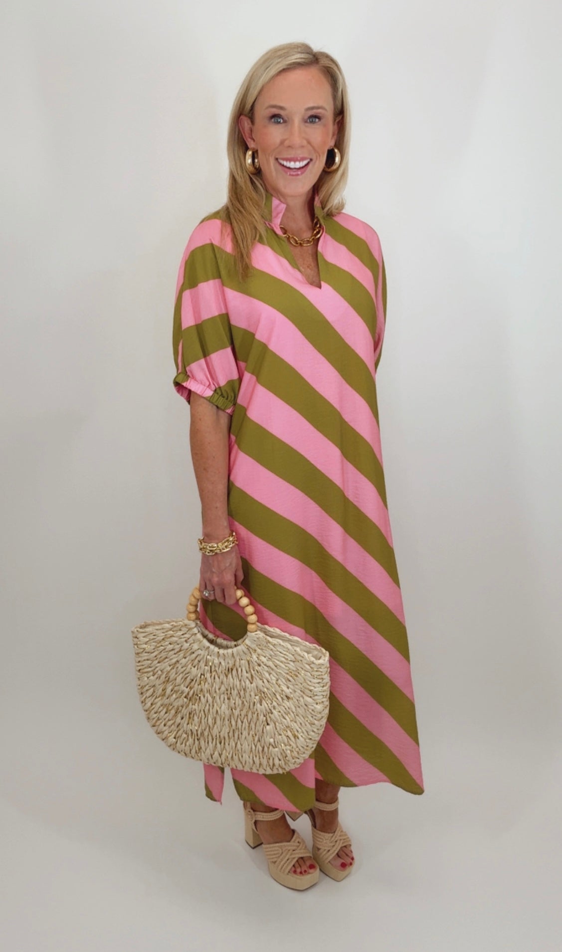 Pink Palm Avenue Midi Dress