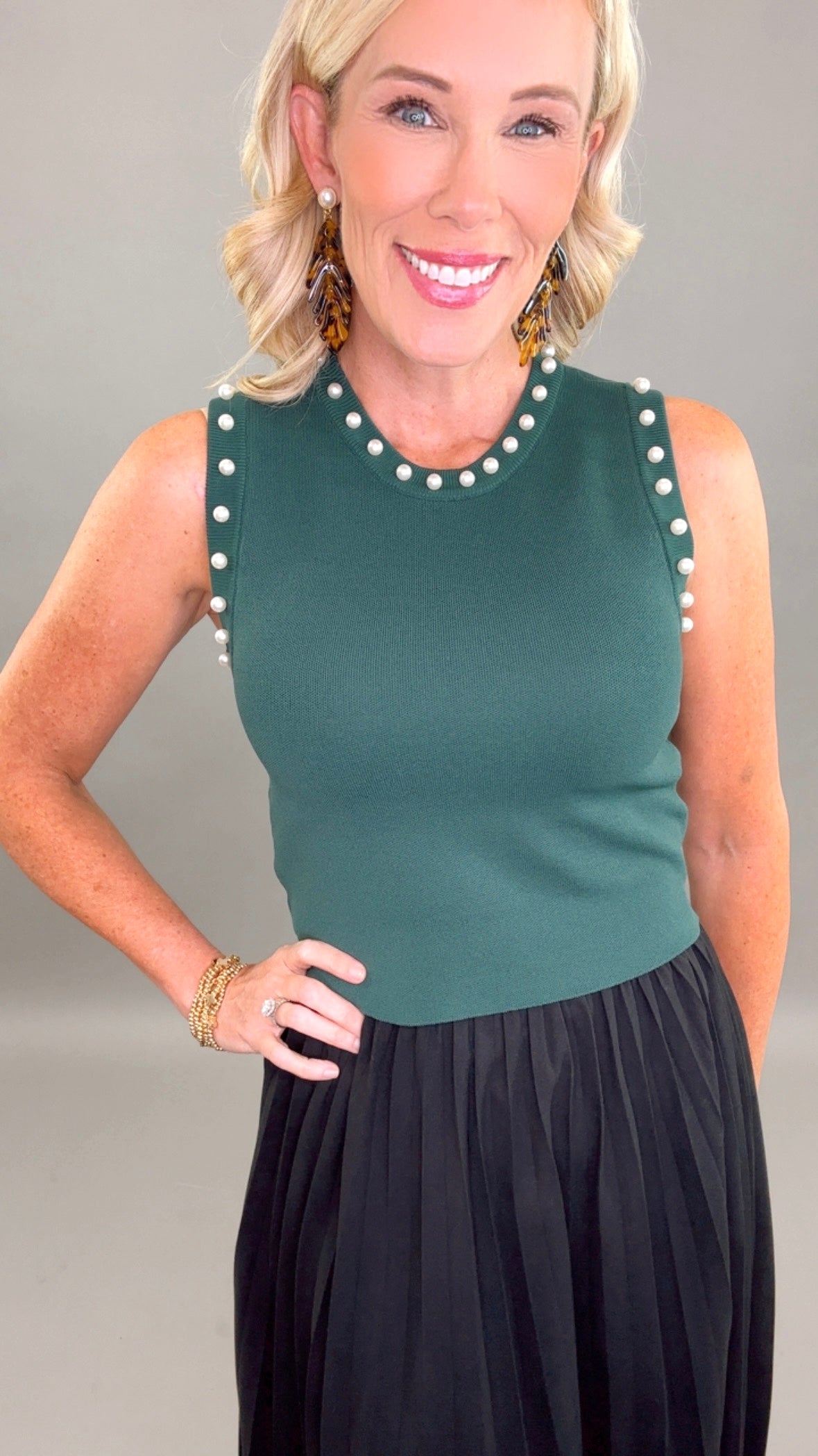 Pearly Sweater Tank (hunter green)