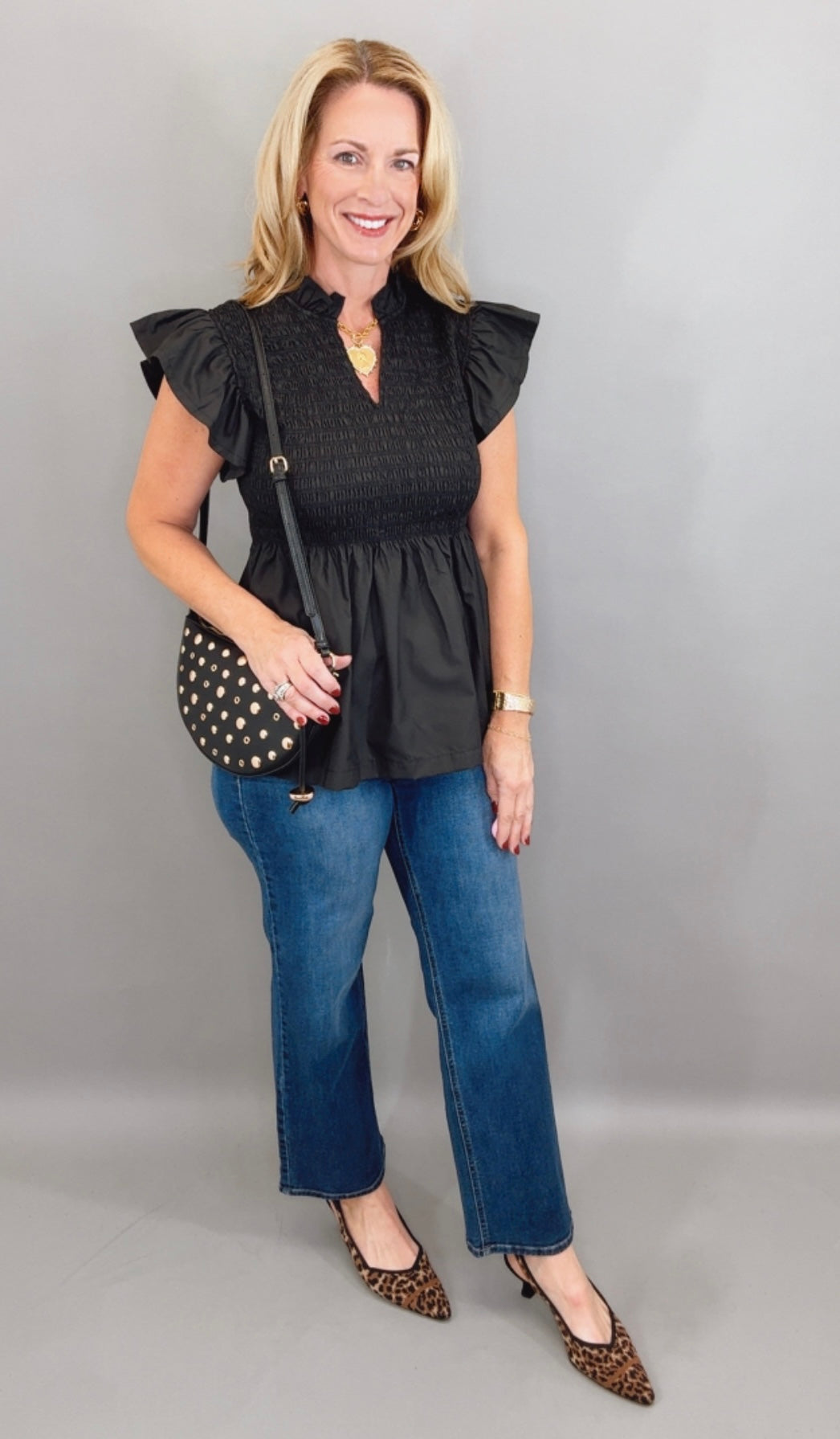 Midnight Ruffle Top