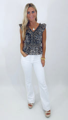 Spot On Ruffle Top