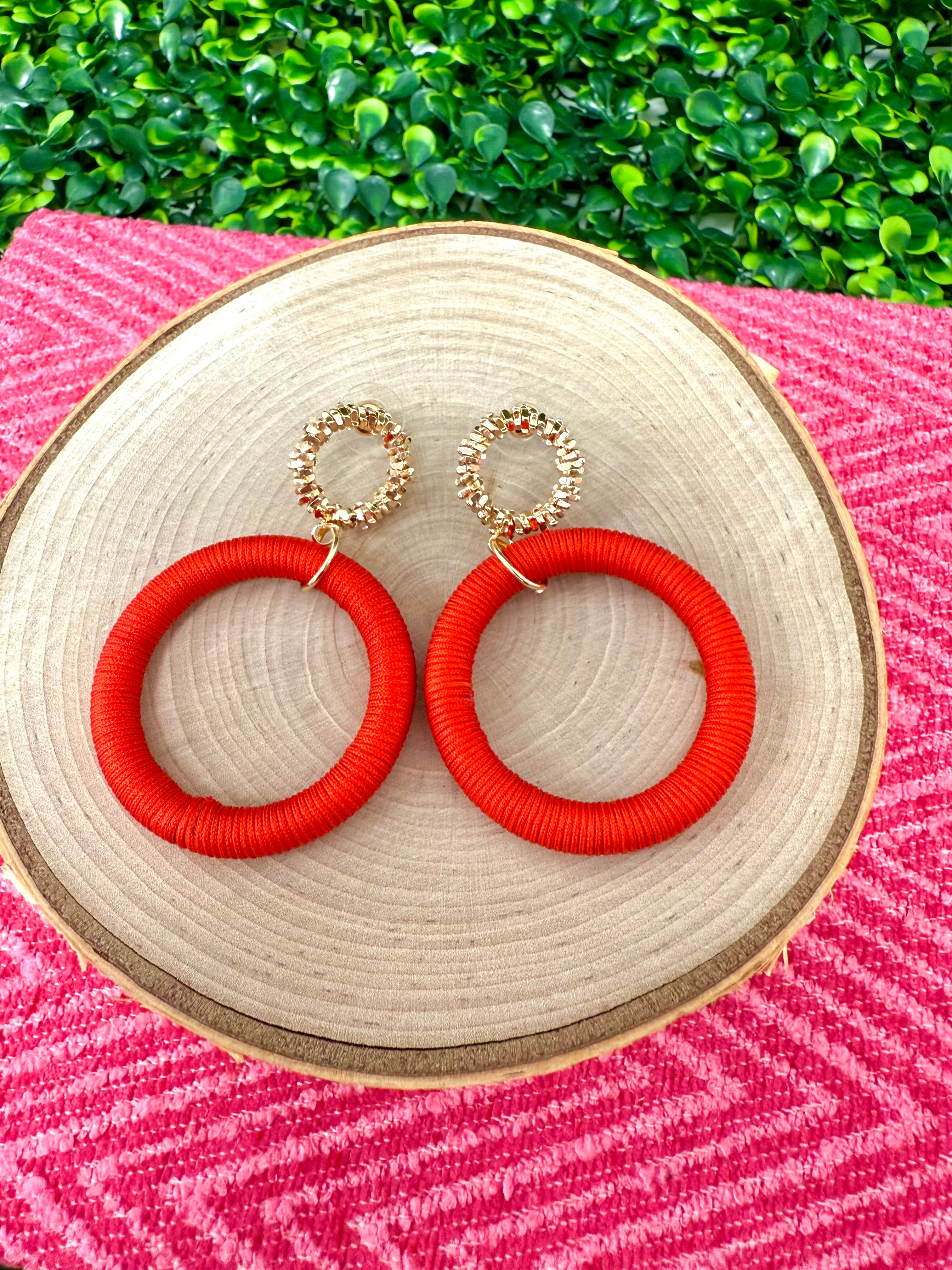 Round + Red Earring