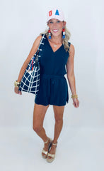 Weekend Reset Romper (navy)