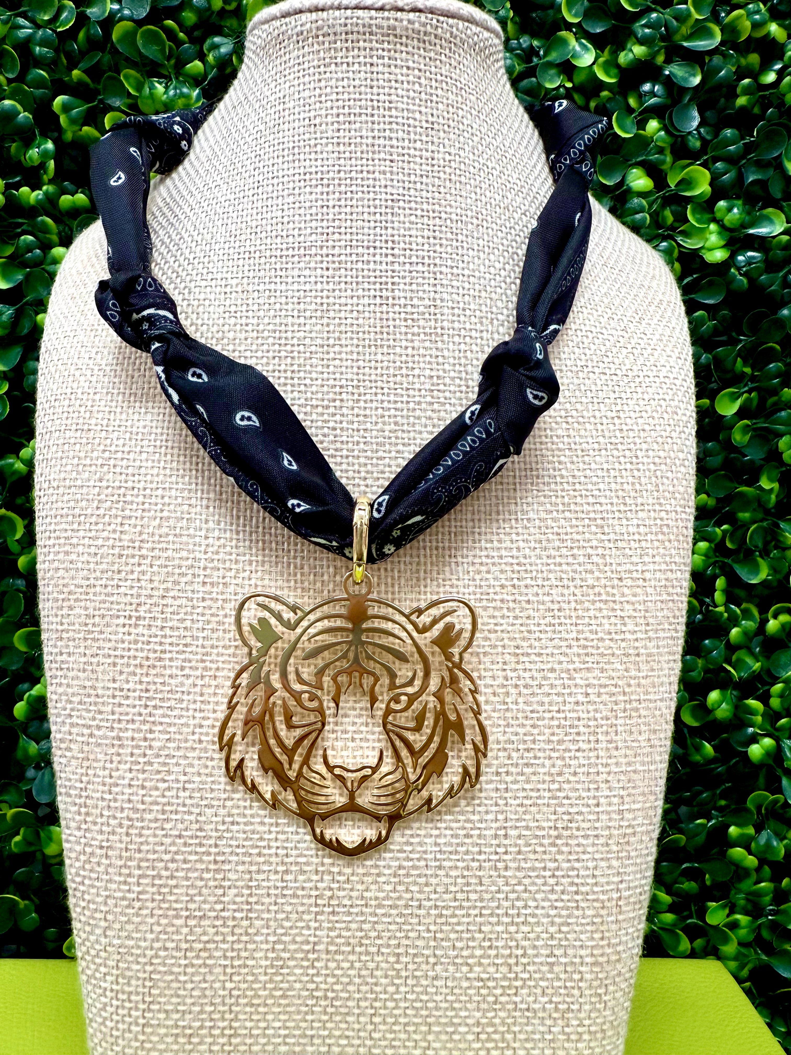 Tiger Time Scarf Necklace