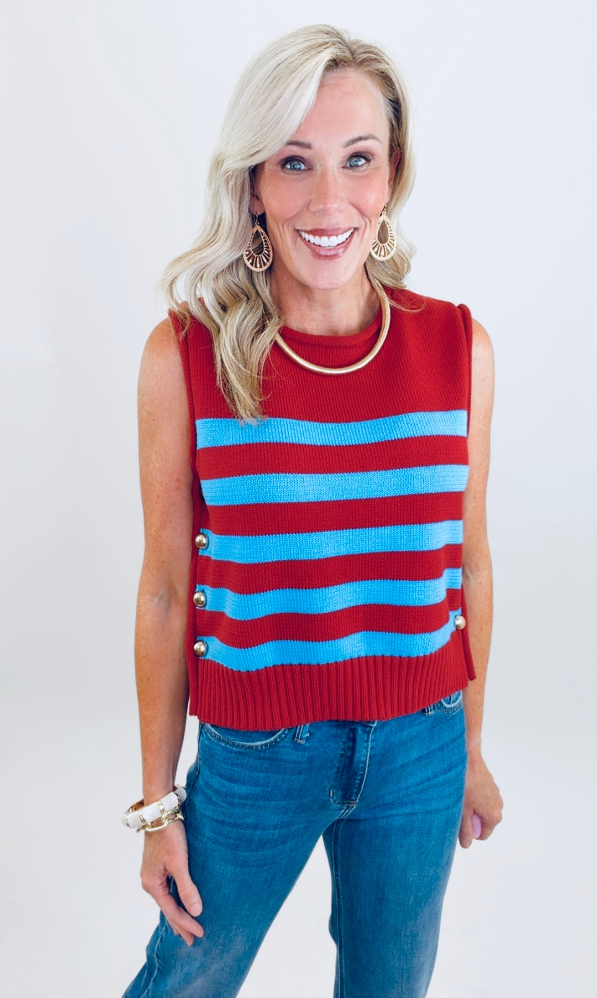 Stripe Hype Top (burgundy)
