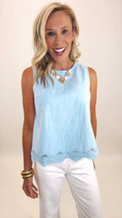 Petal Hem Tank (chambray)