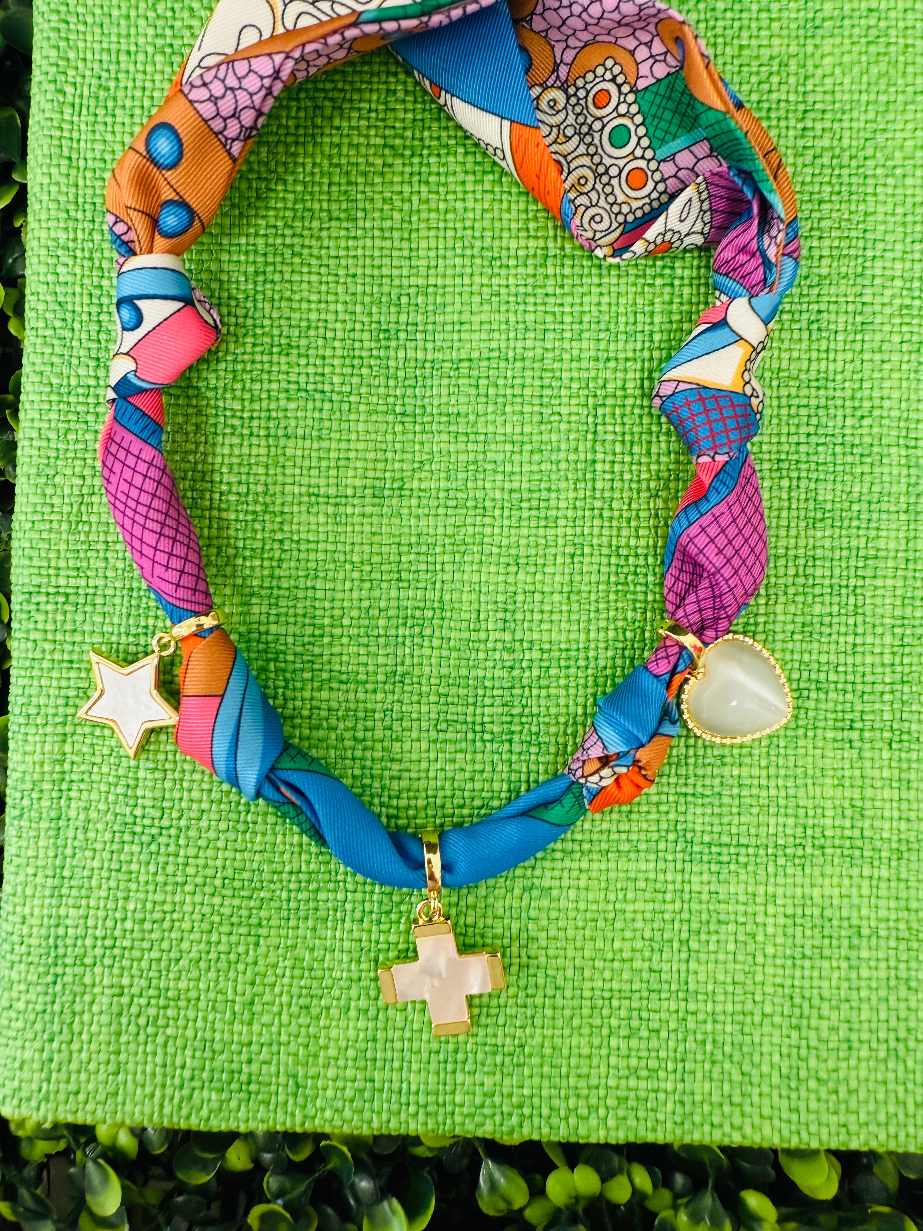Trinity Charm Scarf Necklace