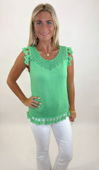 Coastal Confetti Sweater Tank (green)