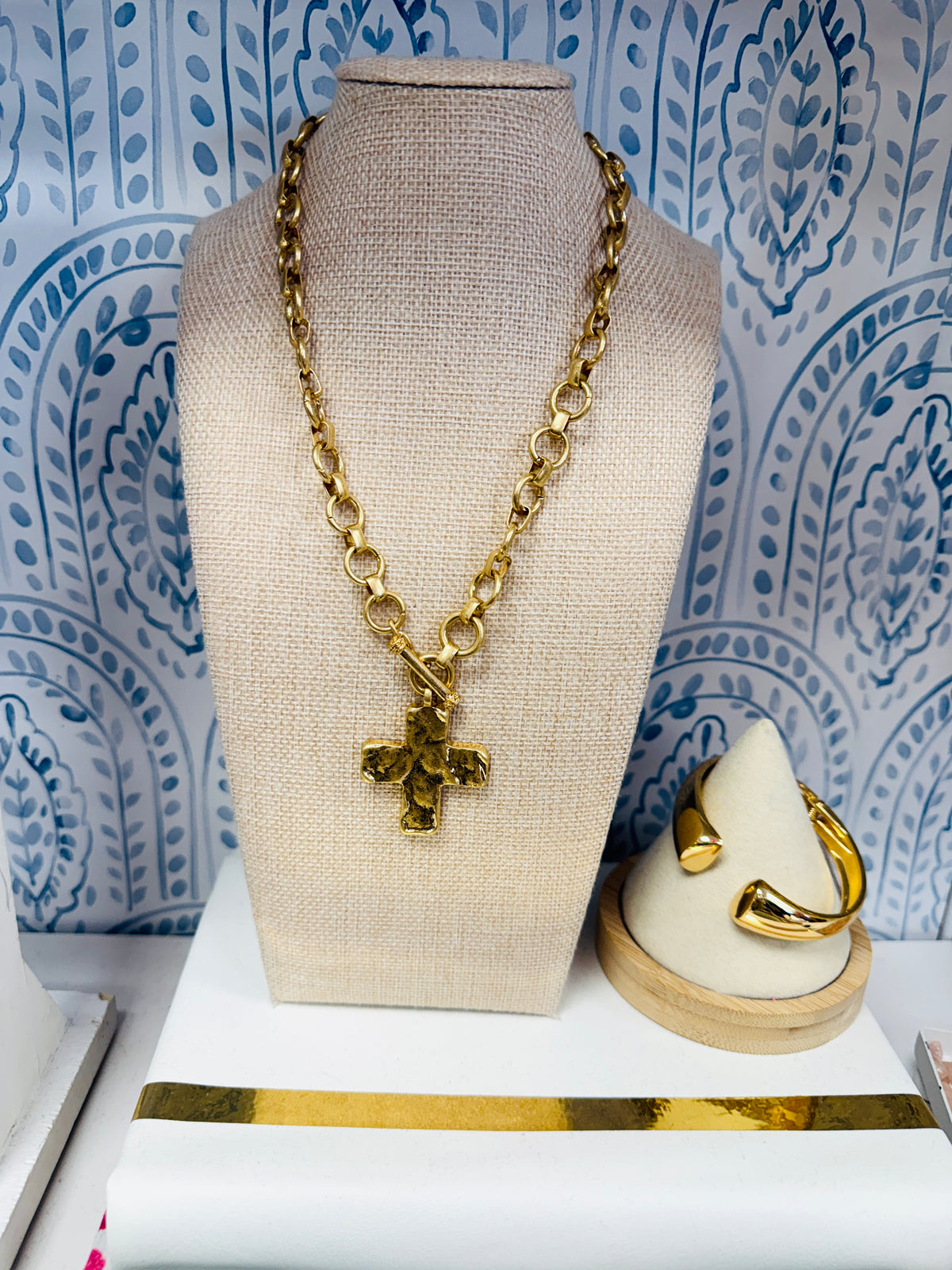 Toggle Cross Necklace