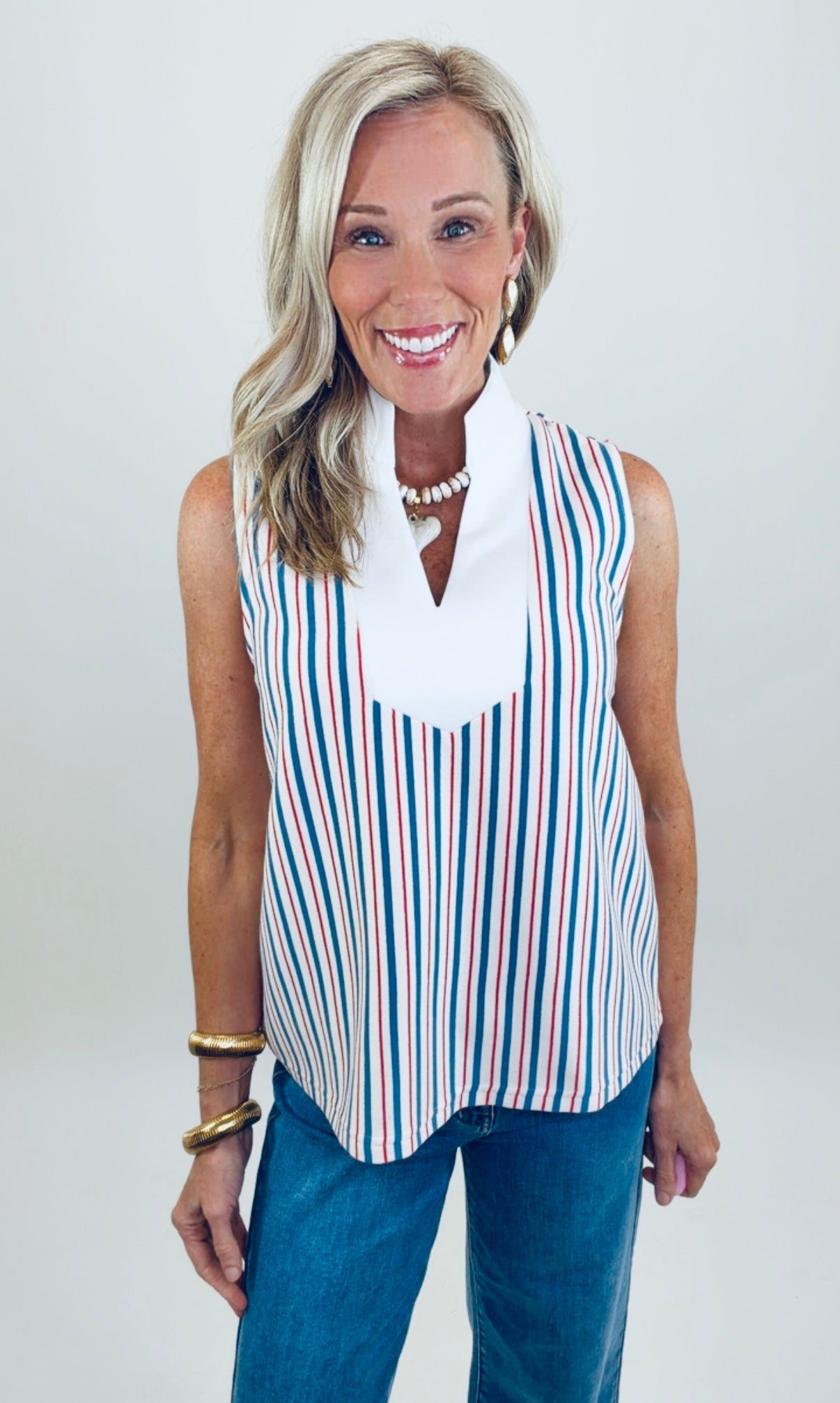 Downtown Stripe Top (blue)