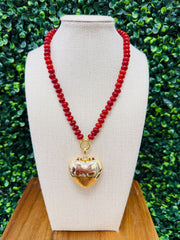 Bold Heart Bead Necklace