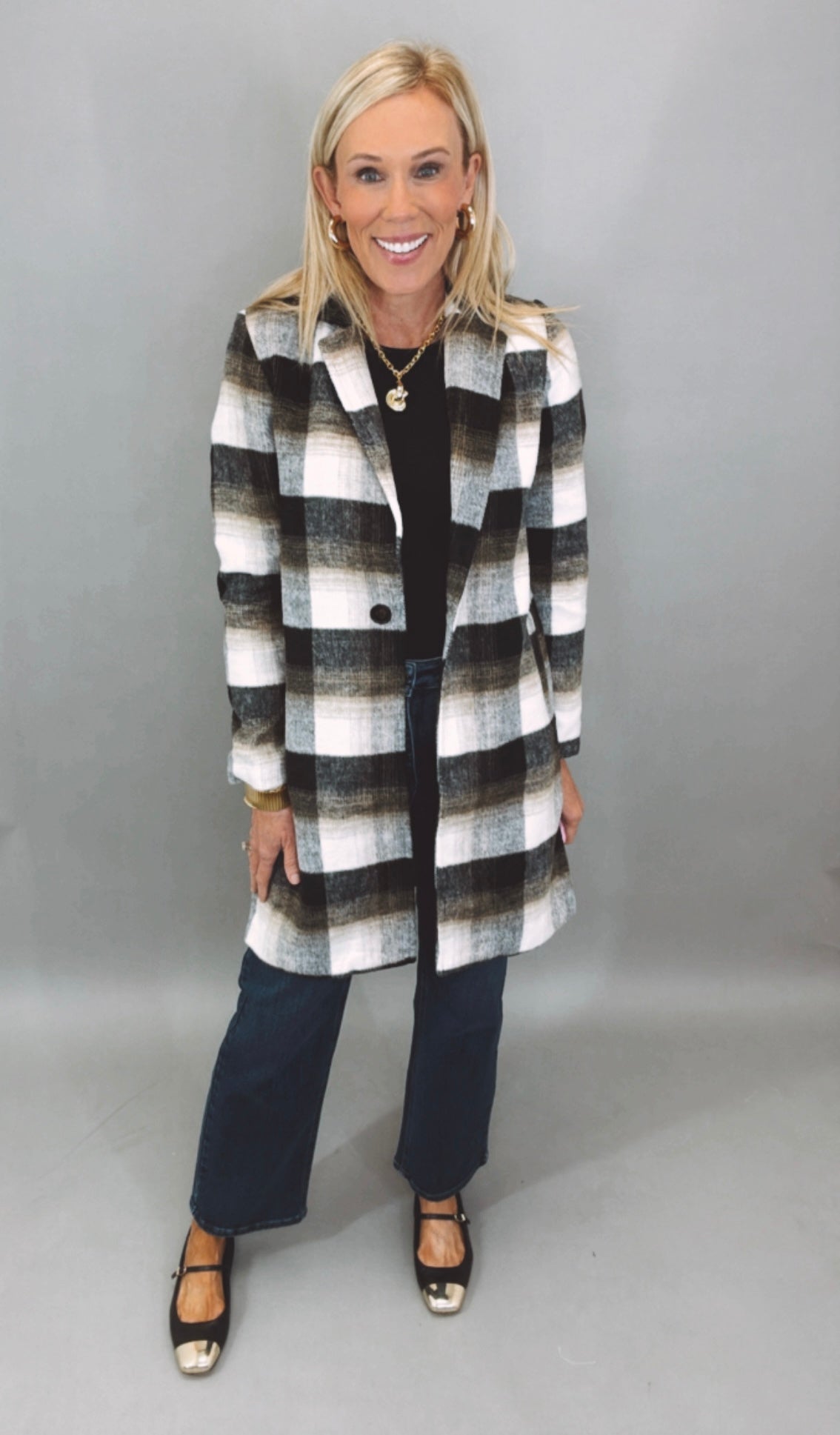 Lightscape Plaid Coat