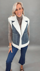 Denim Sherpa Vest