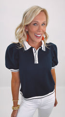 Prep School Puff Sleeve Top