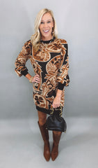 Autumn Mosaic Sweater Dress
