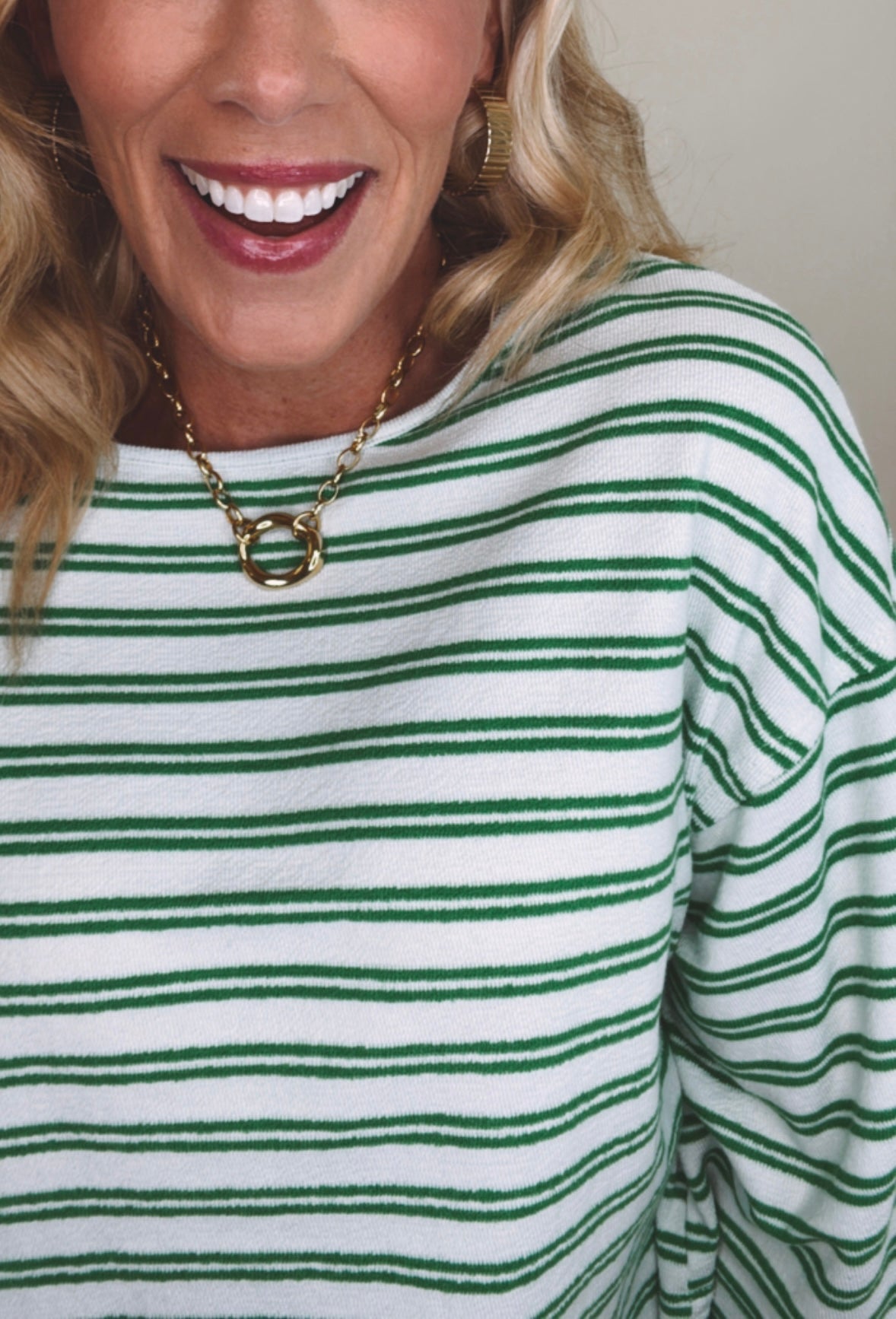 Harbor Breeze Striped Top (green)