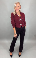 Starlit Bow Cardigan (red)