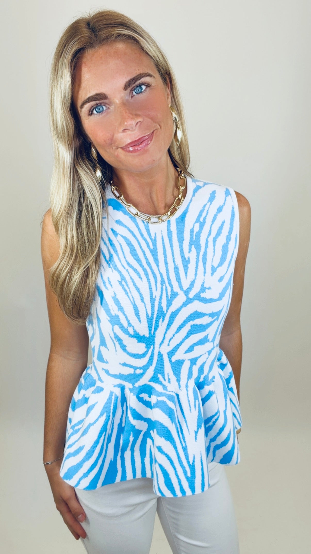 Blue Voltage Peplum