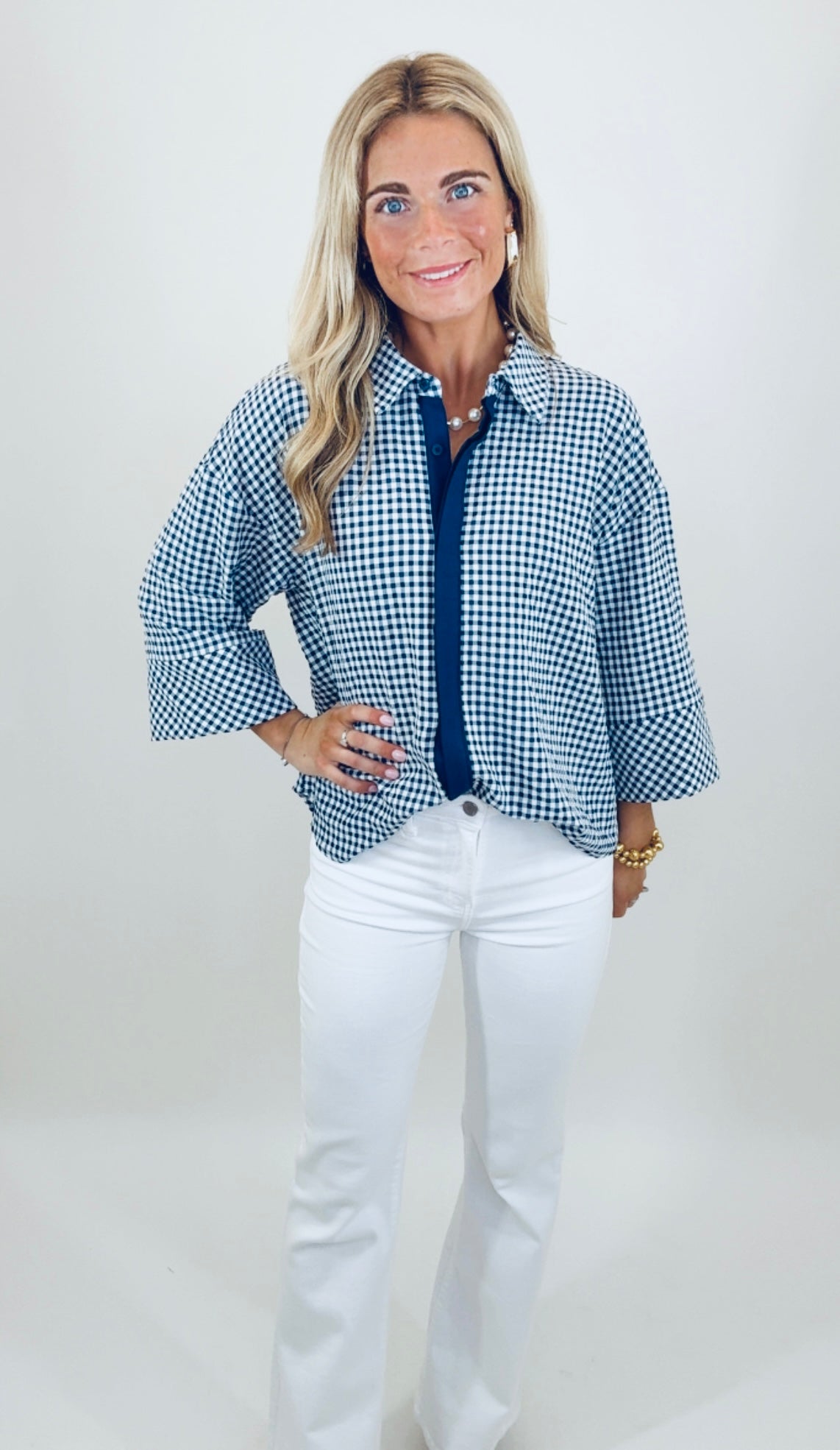 Just Right Button-Up (navy)