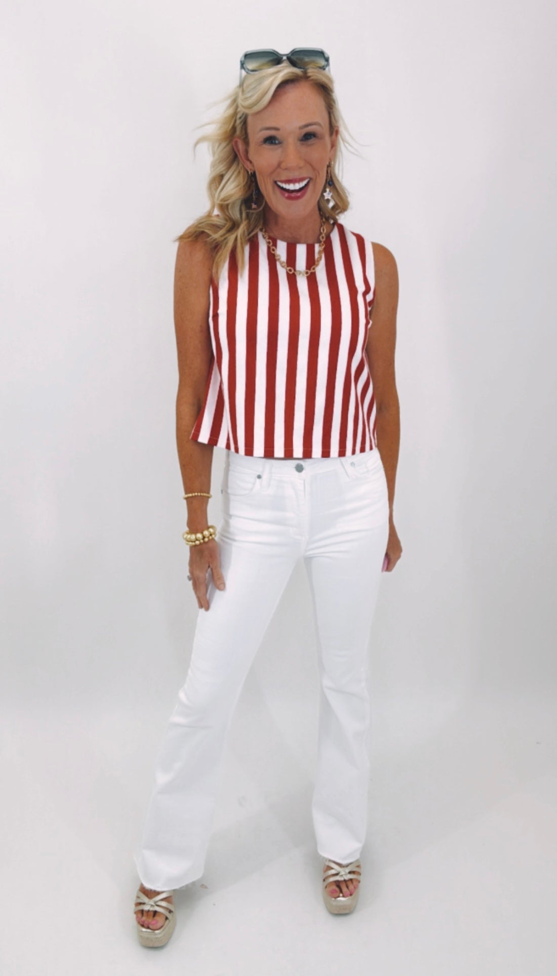 Saltwater Stripe Top (red)