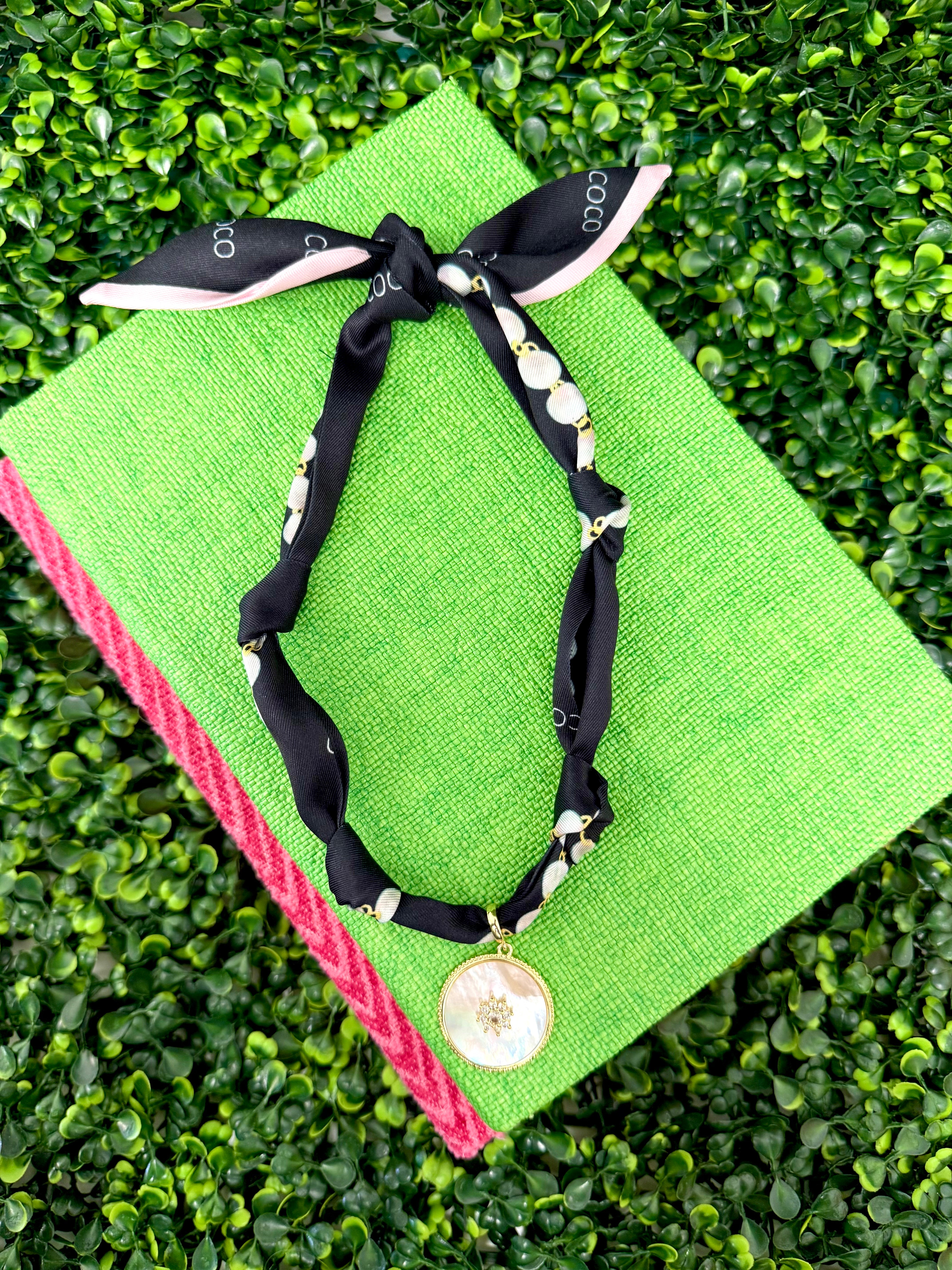 Midnight Medallion Scarf Necklace