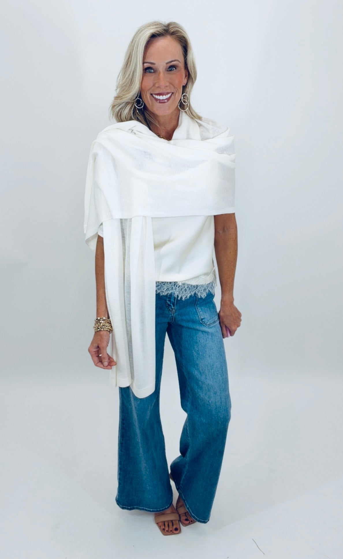 Collins Cashmere Blend Wrap  Description
