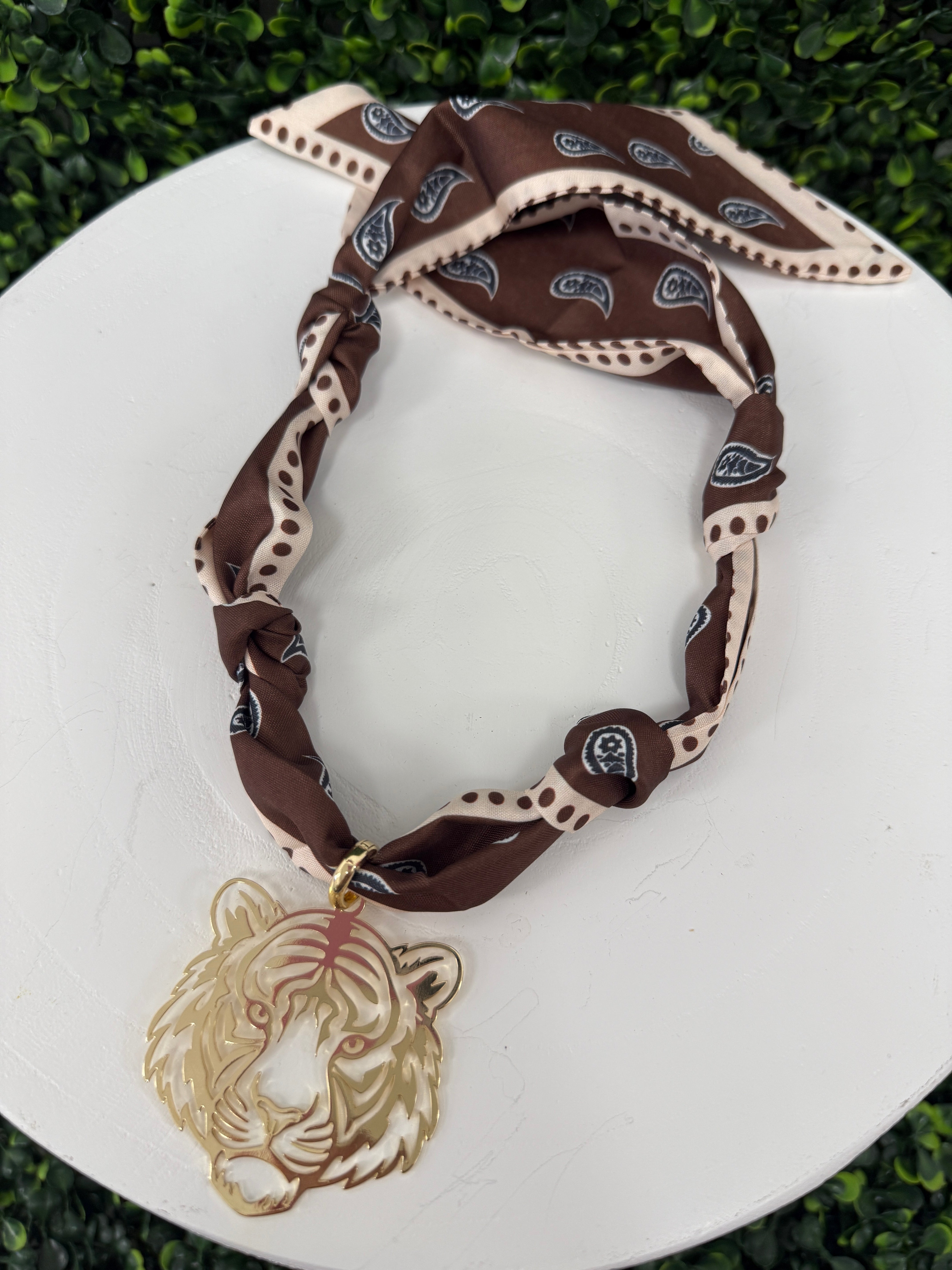 Tiger Time Scarf Necklace