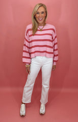 Boardwalk Stripe Sweater (pink)