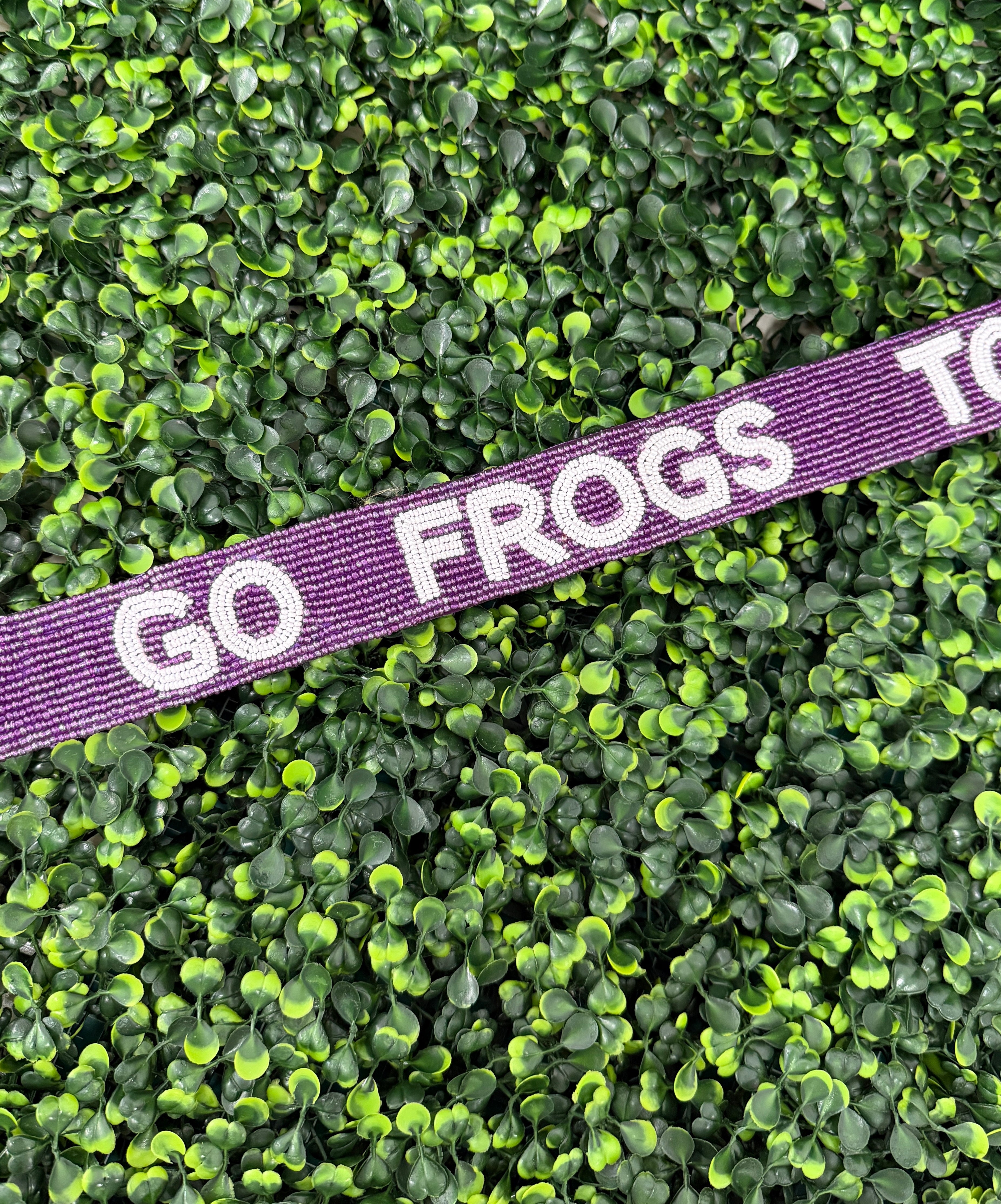 "Go Frogs" Bead Purse Strap