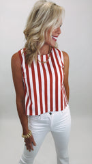 Saltwater Stripe Top (red)