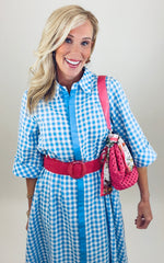 Checked & Collected Dress (lt blue)