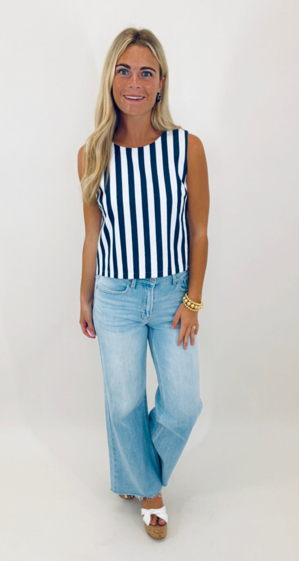 Saltwater Stripe Top (Navy)