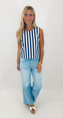 Saltwater Stripe Top (Navy)