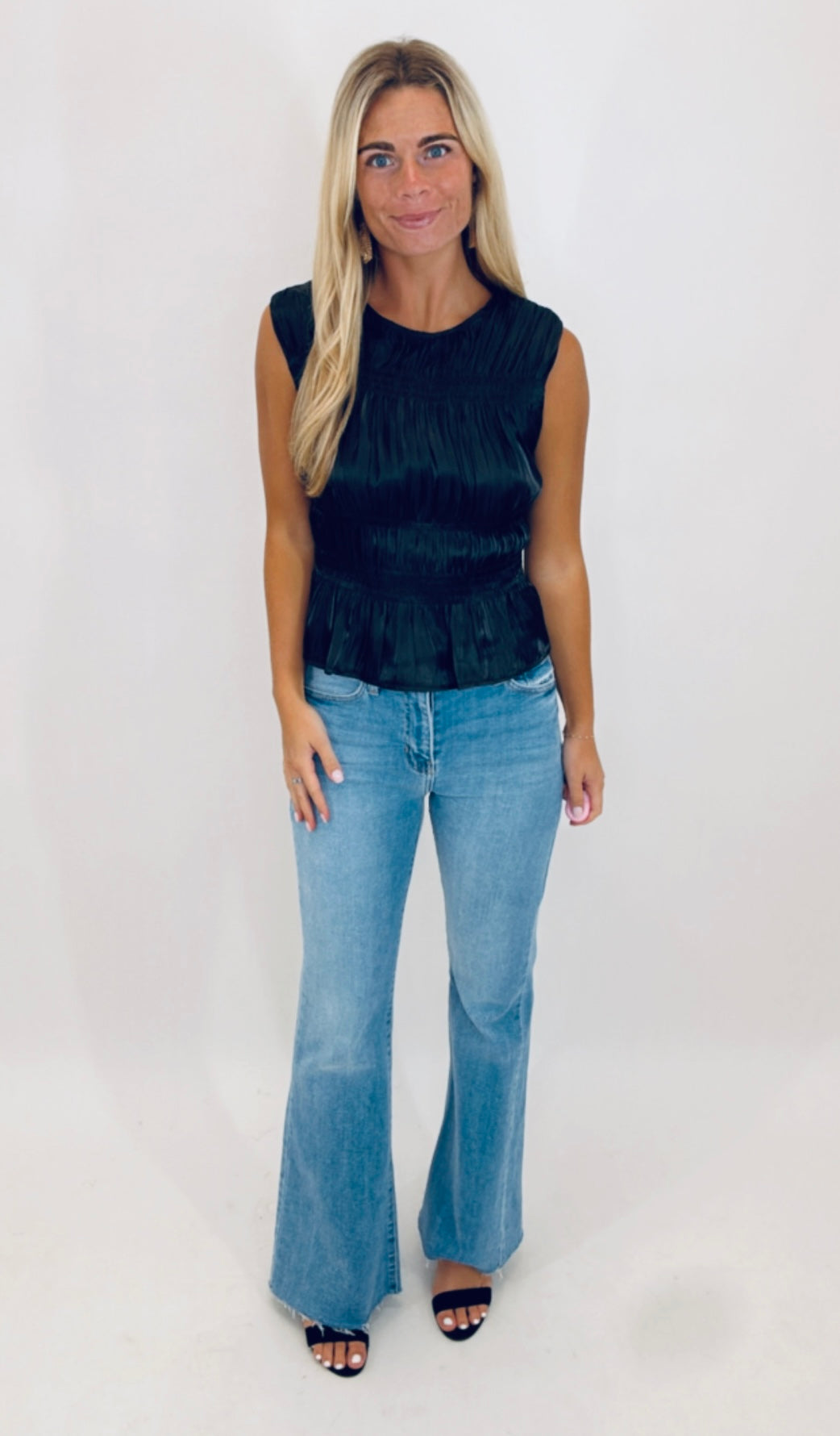 Satin Soirée Top (black)