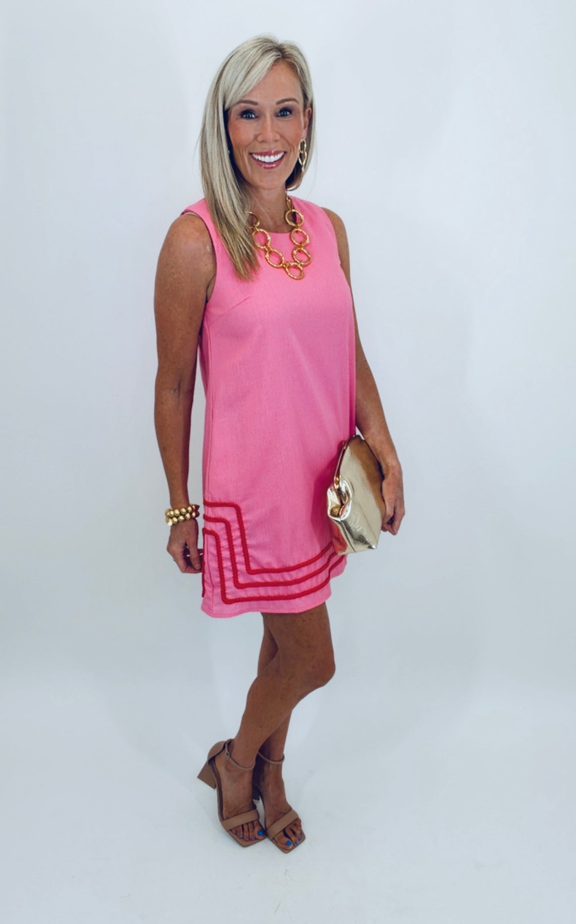 Pop Trim Mini Dress